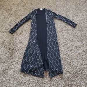 LULAROE "Sarah" Elegant Black Duster Cardigan